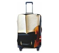 QYUHBNS Violin and Book Print Elastic Suitcase Cover,Washable,Lightweight,Fashion(S-XL)
