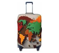 QYUHBNS World Map Made of Spices Print Elastic Suitcase Cover,Washable,Lightweight,Fashion(S-XL)