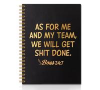 QYUVK As For Me And My Team, We Will Gold Foil Hardcover 160 Pages Spiral Notebooks, Funny Boss Day Gift For Men Women, Thank You Boss Gift, Going Away Gift for Boss Mentor Leader, Unique Office Gift