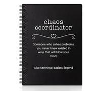 QYUVK Chaos Coordinator Hardcover 160 Pages Spiral Notebooks 6x8 Inches for Writing and Drawing, Funny Black Journal Or Diary Gift For Women Mom Coworker Manager Teacher Boss Lady Office Worker