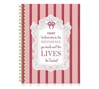 QYUVK Never Underestimate The Difference You Made And The Lives You Touched Hardcover 160 Pages Lined Spiral Notebooks, Appreciation Gifts, Pink Retirement Going Away Present for Woman Supervisor