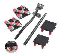 QYVFLIZ Furniture Lifter, Heavy Duty Mover with 5 Wheels, Carbon Steel, Black, 1200 lb Capacity, 360° Rotation, For Moving Heavy Furniture, Refrigerators, Sofas, Cabinets
