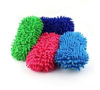 QYWT Car Wash Mitts, Microfibre Chenille Car Washing Sponges, Scratch Free Super Absorbent Car Exterior Cleaning Polishing Sponge with Hand Strap