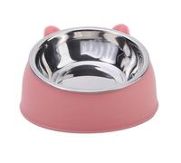 QYWT Cat Bowls, Stainless Steel Pet Dog Bowls, Non-Slip 15 Degree Tilt Dog Cat Food Bowl, Raised Cat Feeding Water Bowl, Multifunctional Pet Supplies Accessories,Pink
