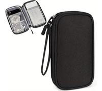 QYWT Electronics Accessories Organizer Bag, Travel Cable Organiser Case Box, Portable 3 Layers Cable Gadget Storage Pouch for USB Cable Drive, Power Bank, Charger Hard Disk,Navy Blue