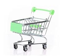 QYWT Mini Supermarket Handcart Small Shopping Cart Trolley Toy Desktop Storage Shopping Cart Model Decoration Storage Toy Gift,Green