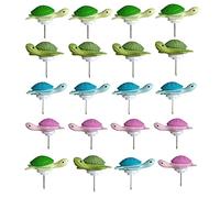 Qywwss 20 PCS Four-Color Tortoise Cartoon Thumb Tacks Decorative Cute Push Pins for Photo Wall Map Whiteboard Bulletin Board Cork Board