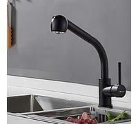 QYWXJL Black with Down Sprayer, 2 Modes Swivel Nozzle, for Kitchen Sink Single Handle, Faucet Pull Out,-blackD