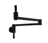 QYWXJL Brass Pot Filler Faucet Single Cold Water Kitchen Faucet Commercial Kitchen Sink Tap Folding Stretchable Double Joint Swing Arms Wall Mount Sink Faucets Two Handles,Black Economic Thriving