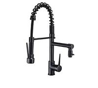 QYWXJL Brushed Nickel Black Kitchen Faucet Pull-Out Spray Dual FunctWater Flow Swivel Spout Single Handle Mixer Tap Sink Thriving