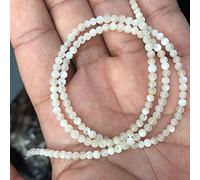 QYWXJL Charm Jewelry Guarantee Natural Stone Round Loose Beads Moonstone Amazonian Sandstone Lapis Gem Jewelry Bracelet Necklace 2 3 4mm (Color : White Shell, Size : 2mm 185 Beads)