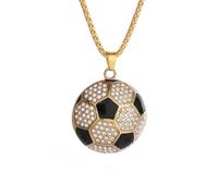 QYWXJL choker necklace gothic necklace chain Fashion Hip Hop Shiny Zircon Sports Football Pendant Necklace Men Boys Fans Sports Jewelry Gift friendship