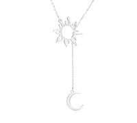 QYWXJL Girls accessories For Women Men, Witchy Sun and Crescent Necklaces Layer Pendant, Phase Necklace, Moonglow Half Moon