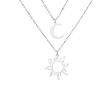 QYWXJL Girls accessories For Women Men, Witchy Sun and Crescent Necklaces Layer Pendant, Phase Necklace, Moonglow Half Moon