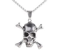 QYWXJL Girls accessories Pirate For Men And Women, Vintage Charm Pirates Of The Caribbean Jack Sparrow's Skull Necklace Jewelry, Hollow Out Rudder Anchor Pendant