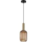 QYWXJL Japanese Style Chandelier, Single Head Glass Pendant Light with Striped Shade, Contemporary Hanging Lamp for Home Decor, Dining Room, and Living Room