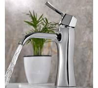 QYWXJL Kitchen Sink Mixer Taps Bathroom Faucets, Black Brass Diamond Shape Basin Mixer Faucet, Deck Mounted Crane Sink Taps Compatible with Balcony Laundry,sink faucet