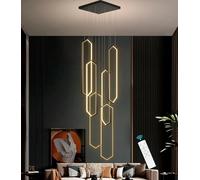 QYWXJL Large Chandelier - Geometric Aluminum Pendant Light, Adjustable & Dimmable Ceiling Fixture for Dining Room, Living Room, Bedroom, Hotel, Villa Decor.