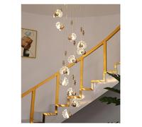 QYWXJL Light Chandelier, Large Spiral Living Room Lamp Staircase Lobby Sales Department Hanging Lamps Bedroom (Warm, 30 Heads) (White 18 heads)