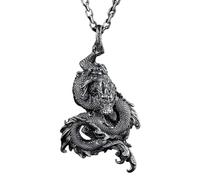 QYWXJL Men's necklace, fashionable and personalized jewelry Chinese Ethnic Style Twelve Dragon Pendant Necklace Men's Punk Hip-Hop Rock Trend Lucky Fortune Jewelry