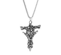 QYWXJL Men's necklace, fashionable and personalized jewelry Retro Gothic Double Dragon Entwined Holy Sword Pendant Necklace Men's Domineering Classic Fashion Cool Pendant Necklace Jewelry