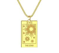 QYWXJL mens necklace silver cross necklace personalised Tarot Cards Pendant Necklace for Women Amulet The Star Sun Necklace the gift