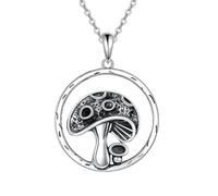 QYWXJL Men's necklaces, personalized fashion jewelry Trendy Retro Round Mushroom Pendant Necklace Charm Women's Necklace Fashion Valentine's Day Girlfriend Gift Jewelry Accessories gift