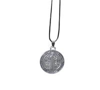 QYWXJL New For Trendy 2025 Catholic Saint Benedict Medallion Pendant Necklace Stainles Steel San Benito Collar Es Choker Necklaces Creativity Gift Jewelry Fashion Accessories Creative Gift,