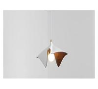 QYWXJL Resin Black White Woodgrain Pendant Light Compatible with Bedroom Living Room Chandelier Ceiling Light Fixture (White)