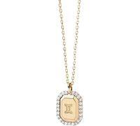 QYWXJL Sterling Silver Necklace, Signs Silver Necklace Elegant Ladies Necklace Ancient Roman Symbols Zirconia Choker Horoscope Square Pendant Necklace Jewelry For Girls Birthday Present