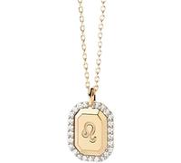 QYWXJL Sterling Silver Necklace, Signs Silver Necklace Elegant Ladies Necklace Ancient Roman Symbols Zirconia Choker Horoscope Square Pendant Necklace Jewelry For Girls Birthday Present