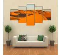 QYYAMDEQ Canvas Pictures For Wall 5 Pieces Posters & Prints Footprints In Sand Dunes Modern Artwork Bathroom Kitchen Paintings Wall Decorations For Hallway Dining Room Office