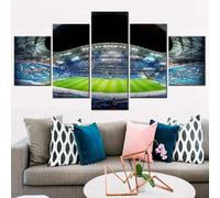 QYYAMDEQ Canvas Wall Art 5 Piece Pictures Prints For Walls Football Stadium Night Scene Paintings Art Prints Modern Pictures For Hallway And Office Wall Decorations