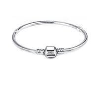 QYYZTHX 100% Original 925 Solid Silver Chain Charm Bracelet With S925 Logo Fit Beads Charms Women Handmade Gift Bracelet
