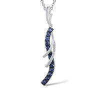 QYYZTHX 100% pendants for women shiny blue white cubic zirconia long jewelry