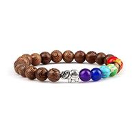 QYYZTHX 7 chakra bracelet elephant natural stone reiki prayer beaded bracelets men healing anxiety yoga meditation bangles