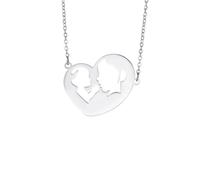 QYYZTHX 925 Sterling Silver Hug Necklace For Women And Men, Mom Hugging Kid Necklaces, Love Heart Charm Necklaces Mom & Child, Hugs And Kisses Necklace, Hugging Necklaces For Women