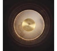 QYYZTHX LED Wall Light Round Brass Wall Lamp Indoor Gold Ring Bedside Lamp Acrylic Shade Wall Lighting 3 Colour Modes 7W Reading Lights Wall Crystal for Living Room Bedroom Bedside