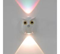 QYYZTHX Owl Wall Light Motion Sensor Battery Wireless Wall Lamp Indoor Without Power Connection Night Light Wall Sensor Lamp RGB LED Animals Wall Lighting Up and Down Lighting Eagle Decorative,White