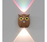 QYYZTHX Owl Wall Light Motion Sensor Battery Wireless Wall Lamp Indoor Without Power Connection Night Light Wall Sensor Lamp RGB LED Animals Wall Lighting Up and Down Lighting Eagle Decorative,Brown