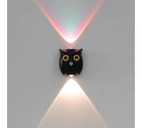 QYYZTHX Owl Wall Light Motion Sensor Battery Wireless Wall Lamp Indoor Without Power Connection Night Light Wall Sensor Lamp RGB LED Animals Wall Lighting Up and Down Lighting Eagle Decorative,Black