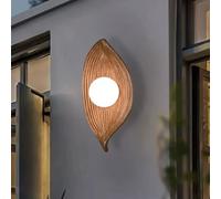 QYYZTHX Retro Wall Lamp Resin Wabi-Sabi Wall Light Round Moon Shade Vintage Industrial Wall Sconce LED Indoor Wall Lighting Art Deco for Living Room, Bedroom, Hallway, Staircase,Black