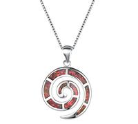 QYYZTHX white blue green purple orange fire opal spiral shell pendant necklaces for women geometric necklace wedding