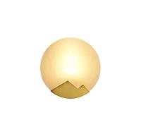 QYYZTQY 1-Light Gold Wall All Copper Finish Lamp Body Wall Lamp with Round Frosted White Glass Shade E14 Semi-Flush Mount Wall Lights Fixture for Bathroom Bedroom