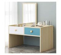 QYYZTQY 2 Drawers Storage Organizer Makeup Vanity Desk for Home Bedroom, Small Dressing Table with Flip Top Mirror (Color : Natural-a, Size : 60x40x36cm) (Natural b)