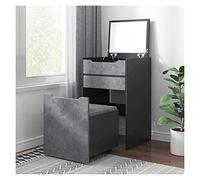 QYYZTQY 2-in-1 Makeup Vanity Desk for Bedroom, Cushioned Stool, Dressing Table Writing Desk with Flip Top Mirror (Color : Natural, Size : 80x40x80cm) (Grey 51x40x80cm)