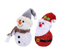 QYYZTQY 2 Pcs Christmas Night Light Lighted Santa Figurine Table Night Light Christmas Tabletop Lights Lovely Night Lamps Xmas Table Brushed Plastic Red Dining Table Lighting