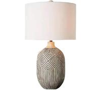 QYYZTQY 22 INCH Ceramic Table Lamp Ancient Egyptian Farmhouse Table Lamp Large Mid Century Bedside Nightstand Lamp Industrial Retro Rustic End Lamp for Bedroom Living Room Home Office