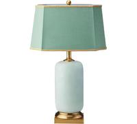 QYYZTQY 24.8" Olive Green Glass Table Lamp Ceramic Table Lamp for Living Room Decor Chinoiserie Rustic Desk Light Large Bedside Nightstand Lamp for Bedroom Living Room Home Office