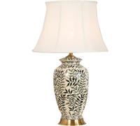 QYYZTQY 28" Large Living Room Table Lamp Green Leaf Rustic Ceramic Table Lamp French Cottage Bedside Nightstand Lamp Vintage Floral Porcelain Bedroom Lamp for Entryway Farmhouse Home Office